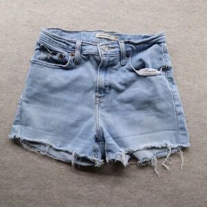 Levi's High Rise Shorts 26 Denim Y2K Raw Hem‎ Light Wash Cut Offs